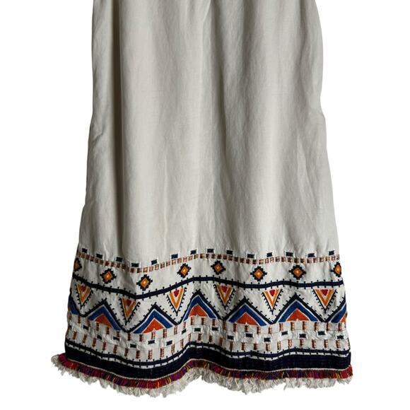 Anthropologie Akemi + Kin Reagan White Boho Embroidered Shift Mini Dress Size 0 - Picture 10 of 14
